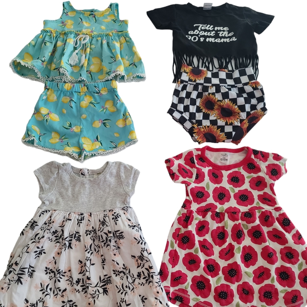 Baby Girl 4 Outfits Bundle Size 6-9 Months